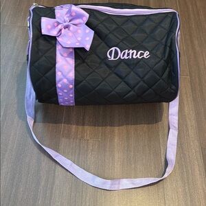 Black and Purple Quilted Dance Bag